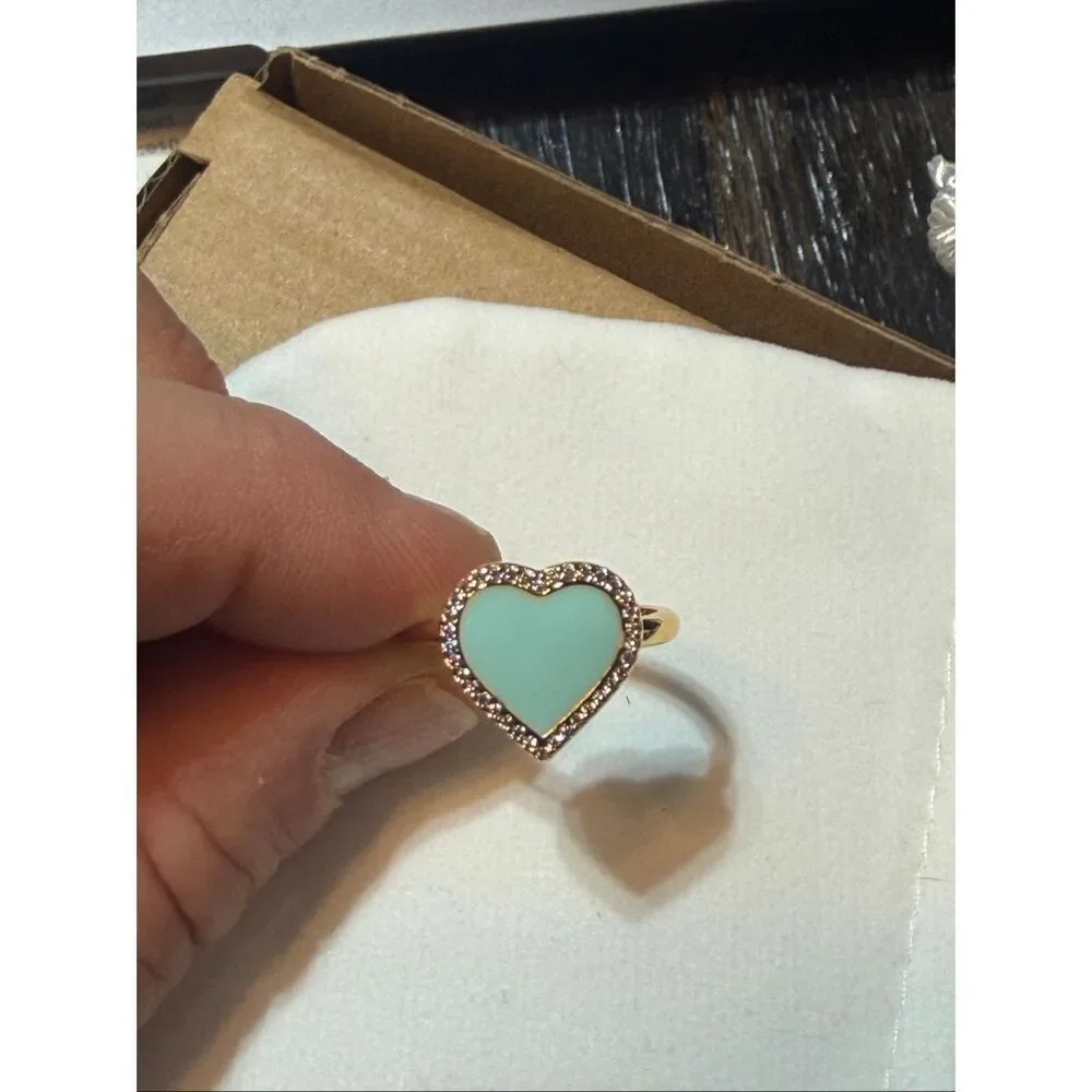Kate Spade NEW size 7 Take Heart ring in Tiffany blue